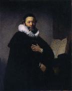 REMBRANDT Harmenszoon van Rijn Portrait of Johannes Wtenbogaert oil painting artist
